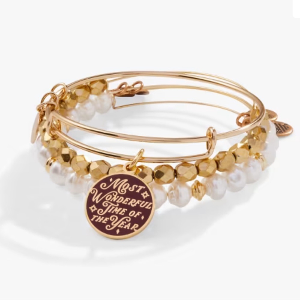 'Most Wonderful Time of the Year' Charm Bangle, Set of 3